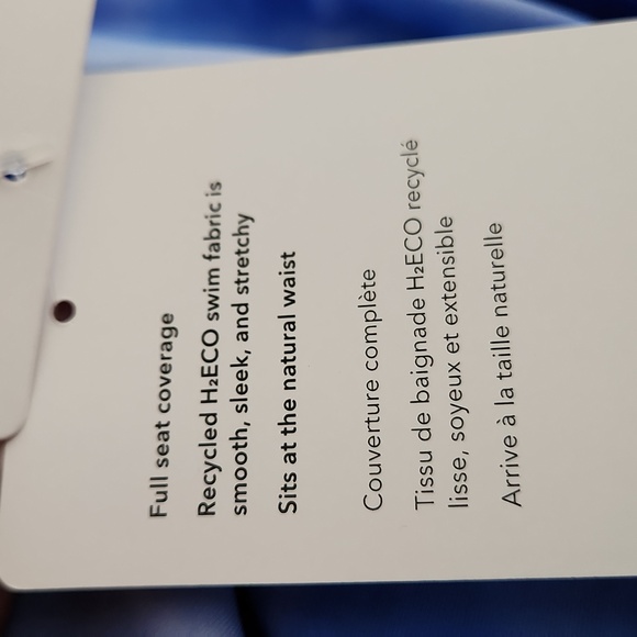 Athleta High Waisted Bikini Bottom Tie Dye Blue Size Medium NEW SU054 - Picture 4 of 6